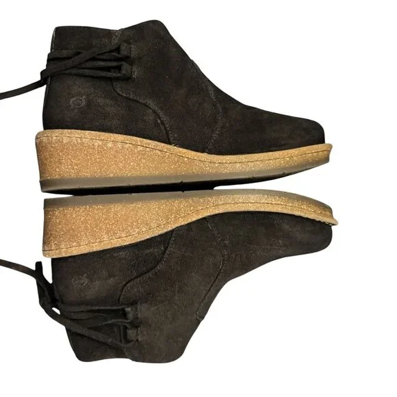 Born Viana Wedge Boots Women's Black Suede Ankle Booties, Size 7 NWOB - Picture 6 of 10